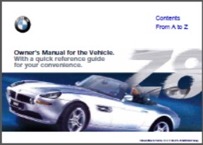 2001 BMW Z8 Owners Manual